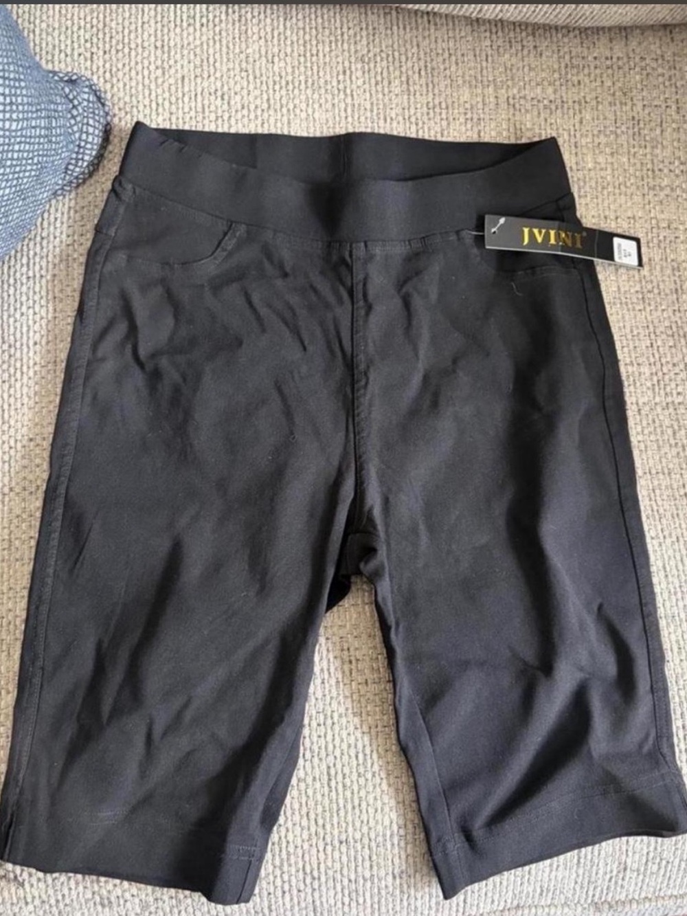 Black Knee-Length Stretch Bermuda Shorts